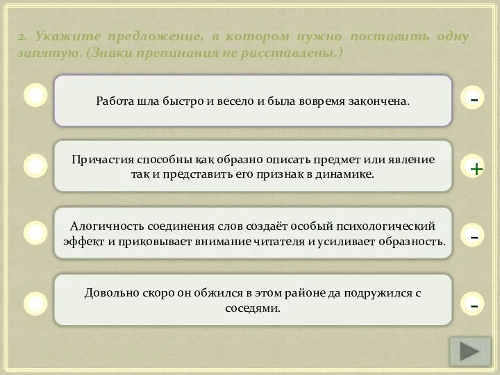 Работа шла быстро и весело и была вовремя закончена. Причастия способны как