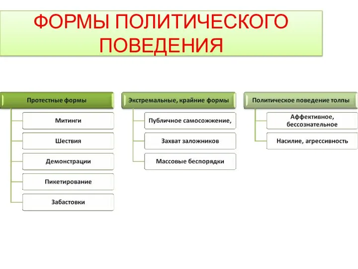 ФОРМЫ ПОЛИТИЧЕСКОГО ПОВЕДЕНИЯ