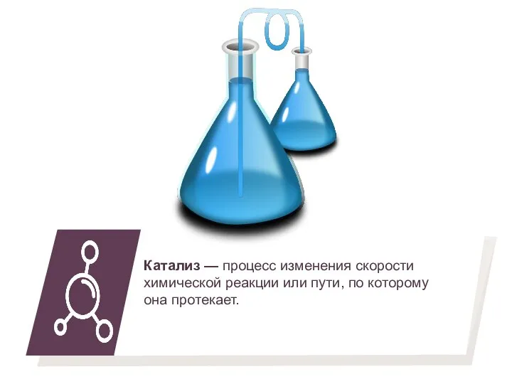 Катализ — процесс изменения скорости химической реакции или пути, по которому она протекает.