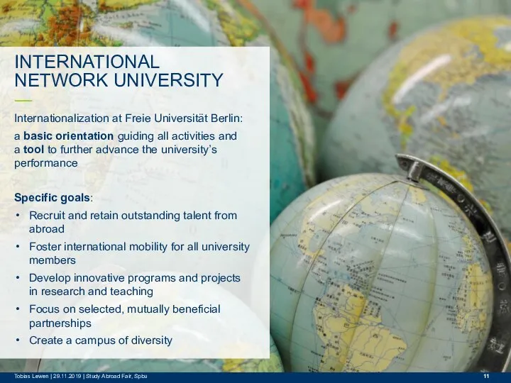 INTERNATIONAL NETWORK UNIVERSITY ― Internationalization at Freie Universität Berlin: a basic orientation