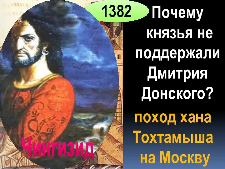 поход хана Тохтамыша на Москву 1382 Почему князья не поддержали Дмитрия Донского? Чингизид