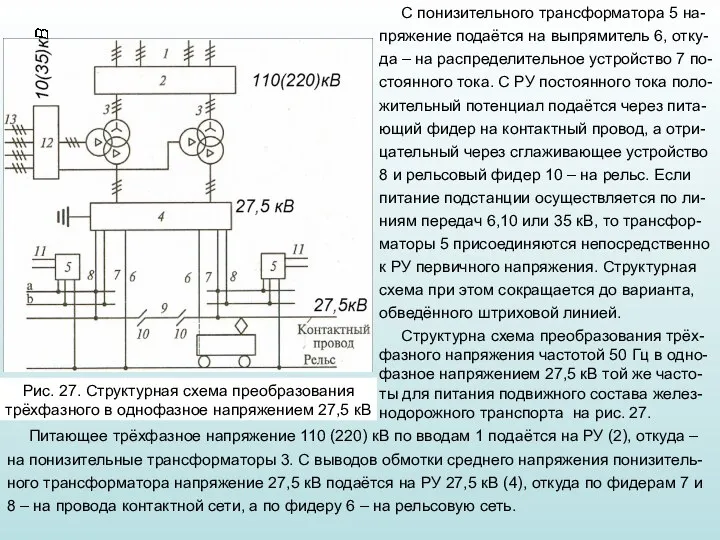 С понизительного трансформатора 5 на-пряжение подаётся на выпрямитель 6, отку-да – на