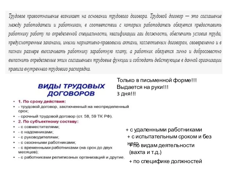 + с удаленными работниками + с испытательным сроком и без него Только