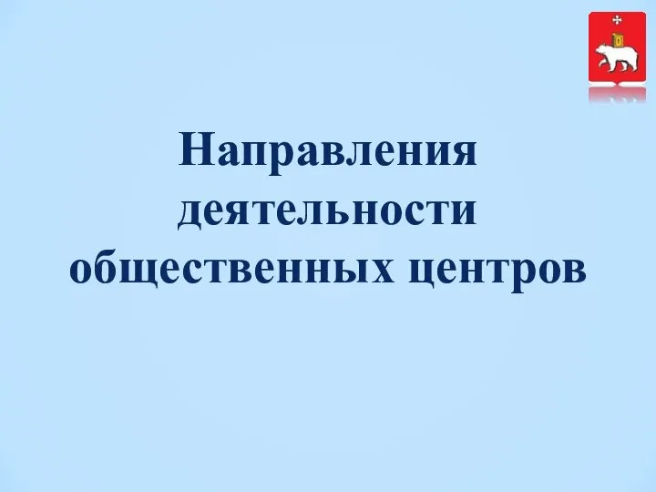 Направления деятельности общественных центров