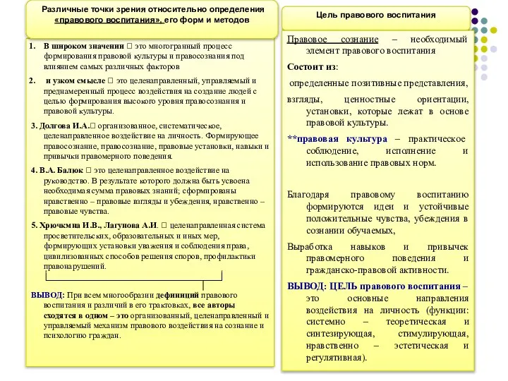 В широком значении ? это многогранный процесс формирования правовой культуры и правосознания