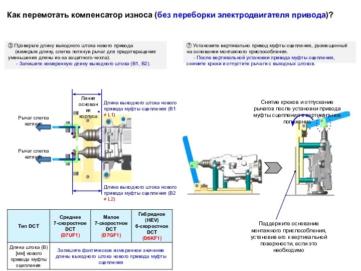 ⑦ Установите вертикально привод муфты сцепления, размещенный на основании монтажного приспособления. -