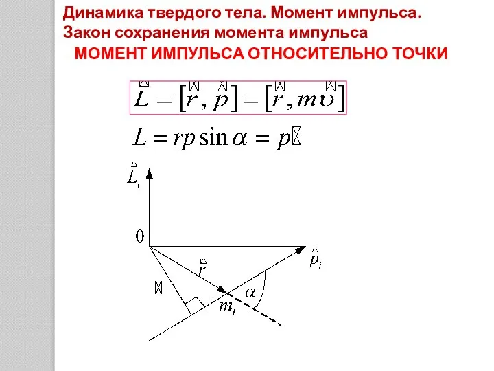 Динамика твердого тела. Момент импульса. Закон сохранения момента импульса