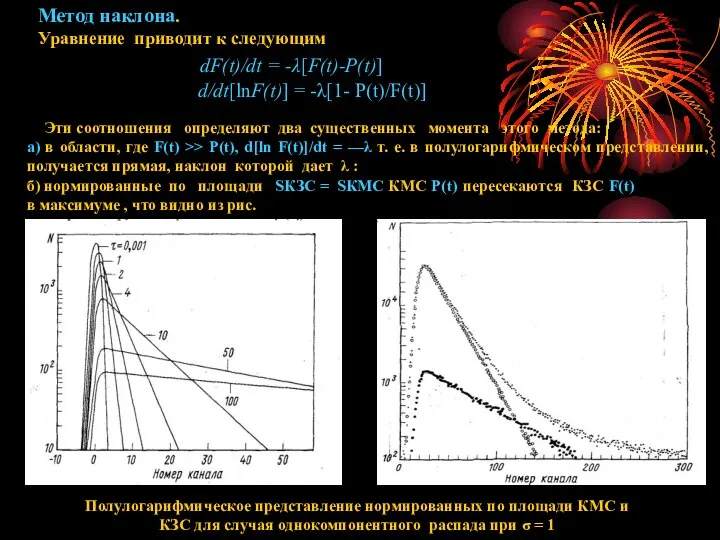 Метод наклона. Уравнение приводит к следующим dF(t)/dt = -λ[F(t)-P(t)] d/dt[lnF(t)] = -λ[1-