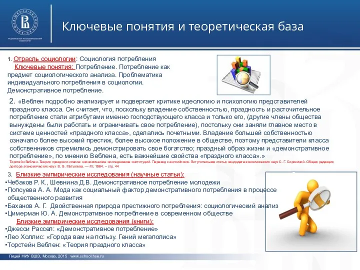 фото Лицей НИУ ВШЭ, Москва, 2015 www.school.hse.ru Ключевые понятия и теоретическая база
