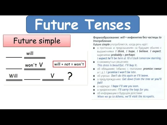 Future Tenses Future simple