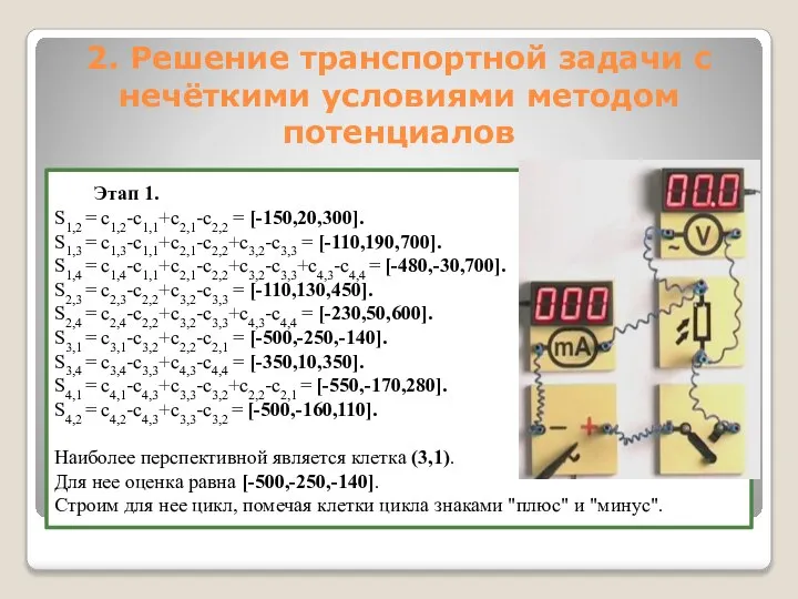 Этап 1. S1,2 = c1,2-c1,1+c2,1-c2,2 = [-150,20,300]. S1,3 = c1,3-c1,1+c2,1-c2,2+c3,2-c3,3 = [-110,190,700].