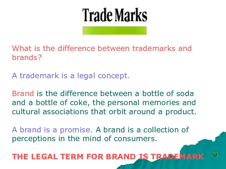 What is the difference between trademarks and brands? A trademark is a