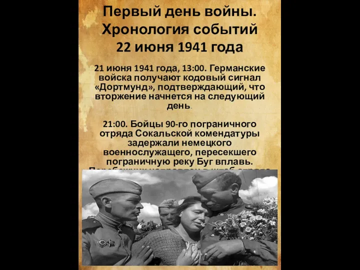 Первый день войны. Хронология событий 22 июня 1941 года 21 июня 1941