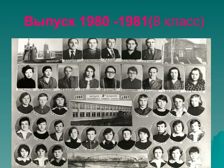 Выпуск 1980 -1981(8 класс)