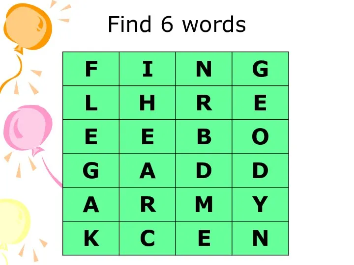 Find 6 words