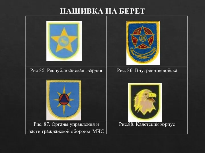 НАШИВКА НА БЕРЕТ