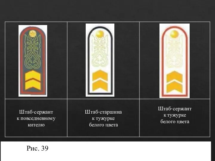 Рис. 39. Погоны штаб-сержанта (штаб - старшины).