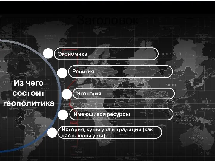 Заголовок Экономика Религия Экология История, культура и традиции (как часть культуры) Имеющиеся