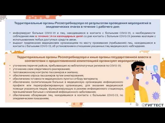 информируют больных COVID-19 и лиц, находившихся в контакте с больными COVID-19, о