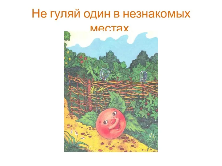 Не гуляй один в незнакомых местах.