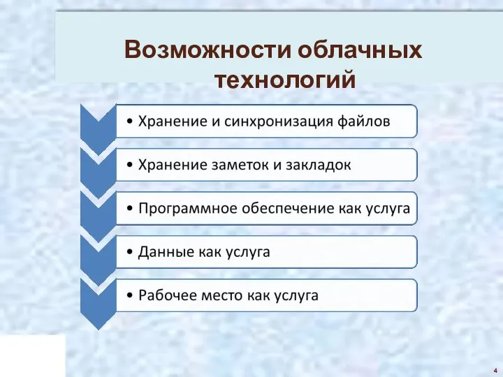 4 Возможности облачных технологий