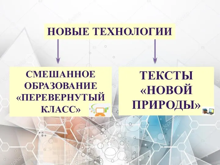 НОВЫЕ ТЕХНОЛОГИИ СМЕШАННОЕ ОБРАЗОВАНИЕ «ПЕРЕВЕРНУТЫЙ КЛАСС» ТЕКСТЫ «НОВОЙ ПРИРОДЫ»