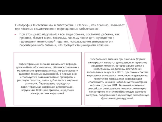 Гипотрофия III степени как и гипотрофия II степени , как правило, возникает