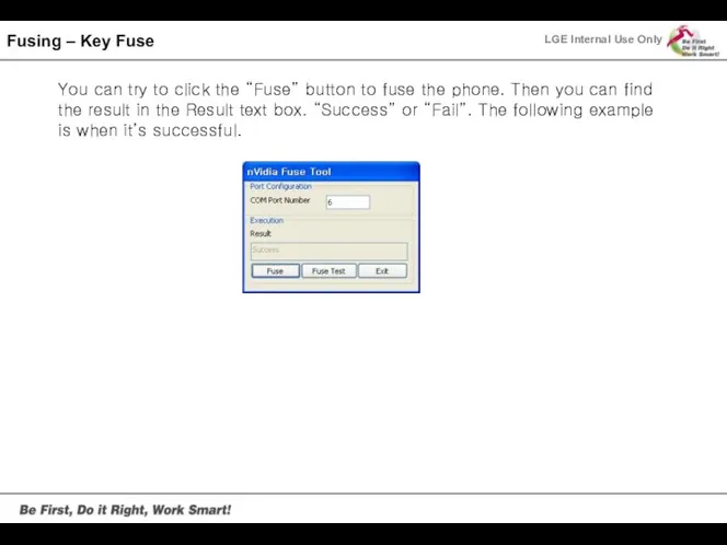 Fusing – Key Fuse You can try to click the “Fuse” button