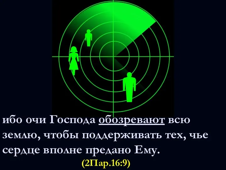 ибо очи Господа обозревают всю землю, чтобы поддерживать тех, чье сердце вполне предано Ему. (2Пар.16:9)