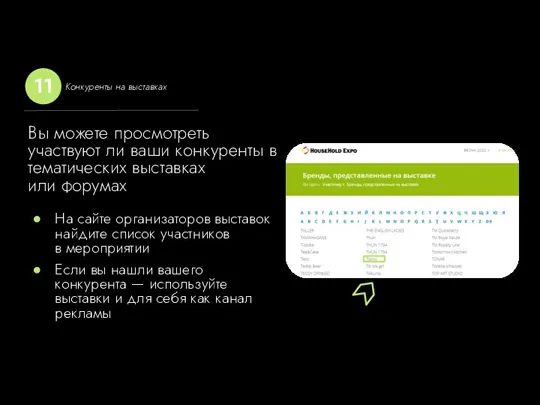 На сайте организаторов выставок найдите список участников в мероприятии Если вы нашли