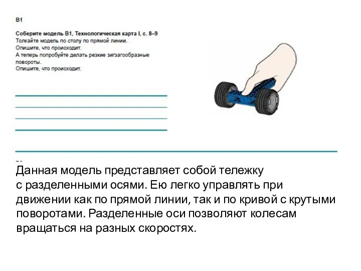 Данная модель представляет собой тележку с разделенными осями. Ею легко управлять при