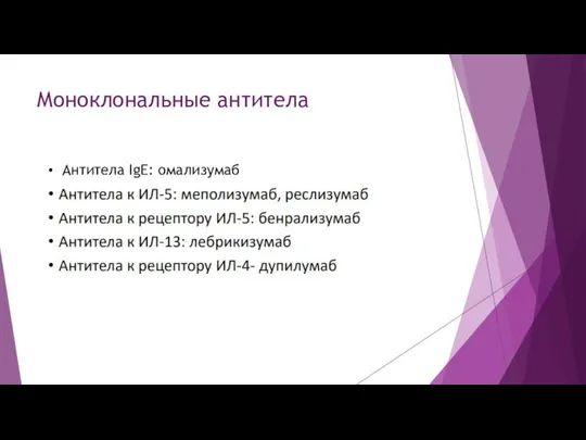 Моноклональные антитела Антитела IgE: омализумаб