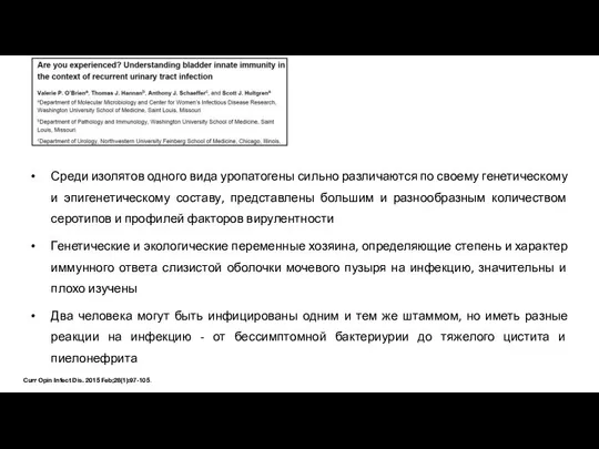 Среди изолятов одного вида уропатогены сильно различаются по своему генетическому и эпигенетическому