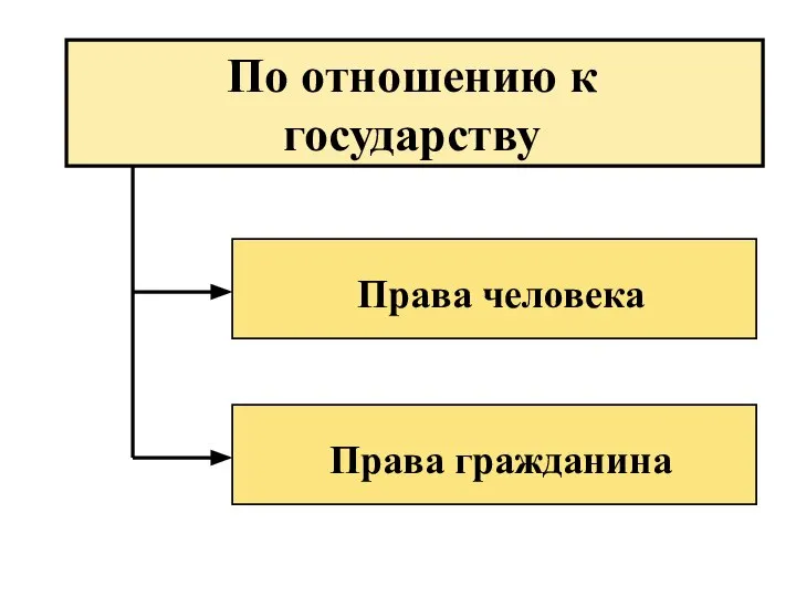 По отношению к государству Права человека Права гражданина