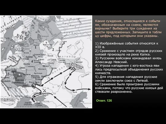 Какие суж­де­ния, от­но­ся­щи­е­ся к со­бы­ти­ям, обо­зна­чен­ным на схеме, яв­ля­ют­ся вер­ны­ми? Вы­бе­ри­те три