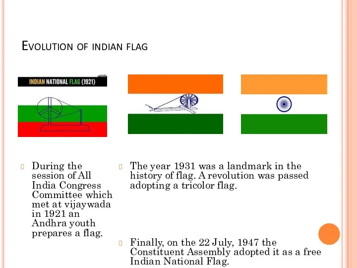 Evolution of indian flag During the session of All India Congress Committee