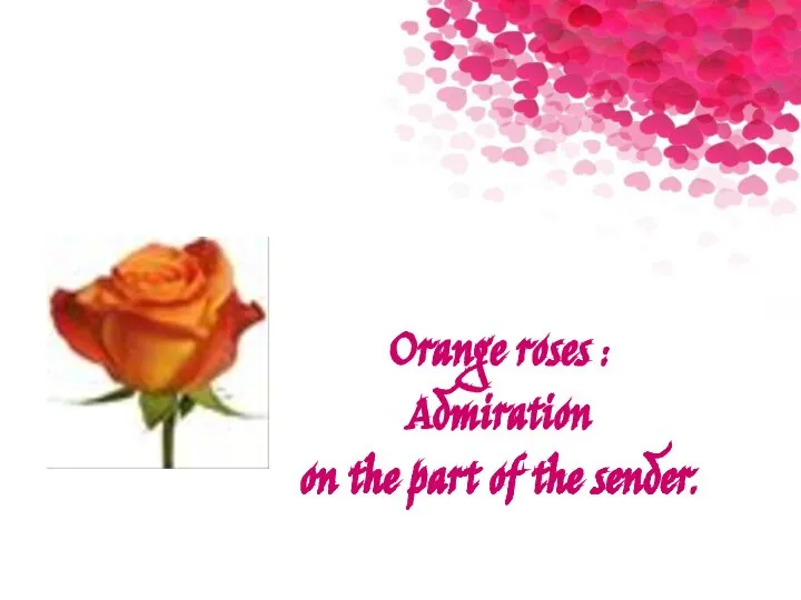 Orange roses : Admiration on the part of the sender.