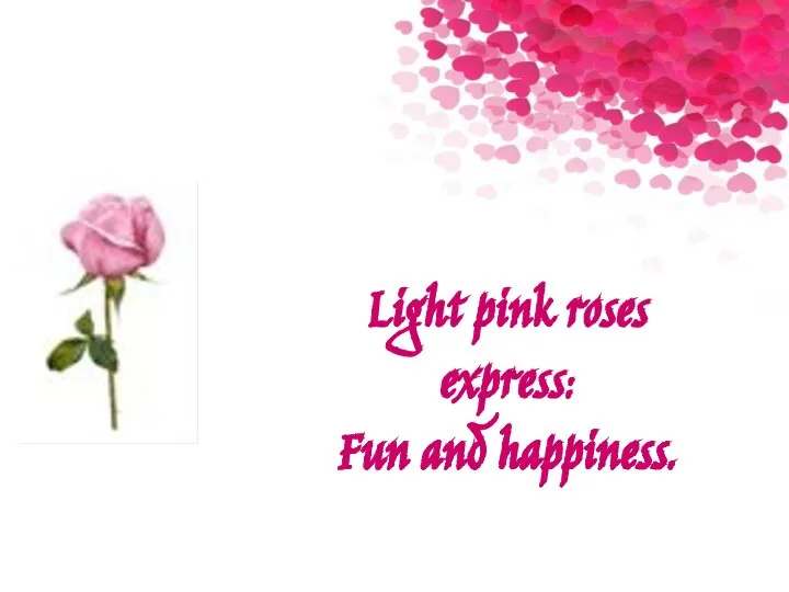 Light pink roses express: Fun and happiness.