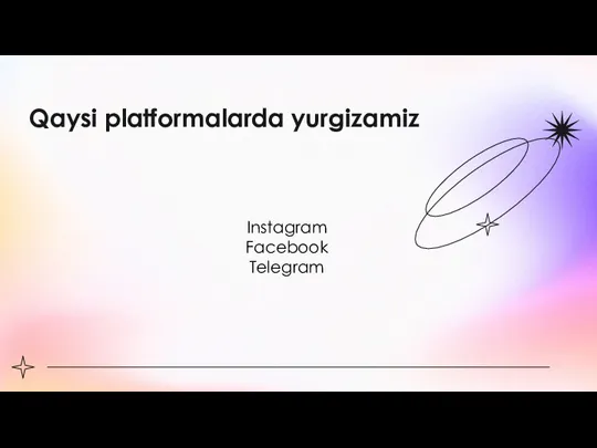 Qaysi platformalarda yurgizamiz Instagram Facebook Telegram