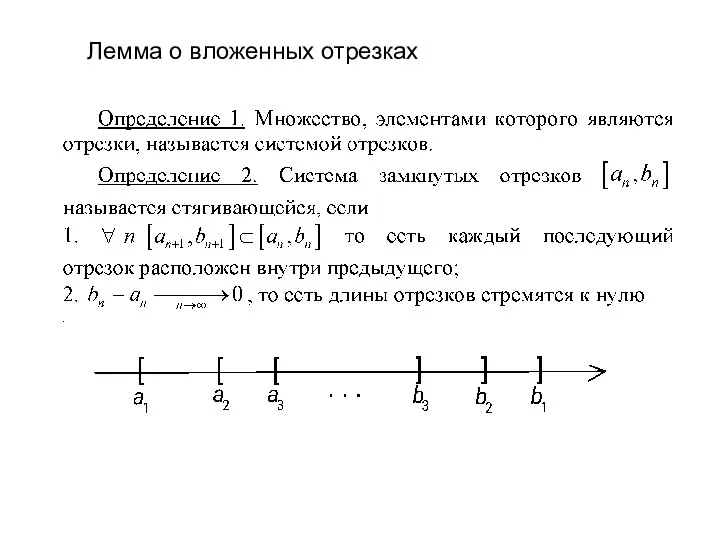 Лемма о вложенных отрезках