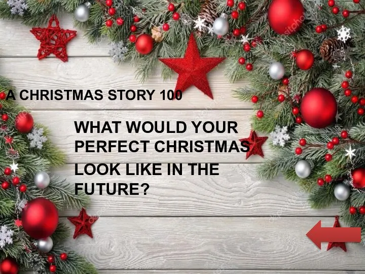 WHAT WOULD YOUR PERFECT CHRISTMAS LOOK LIKE IN THE FUTURE? A CHRISTMAS STORY 100