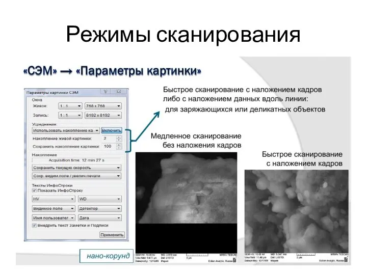 Режимы сканирования