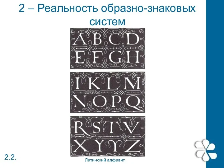 2 – Реальность образно-знаковых систем 2.2. Латинский алфавит