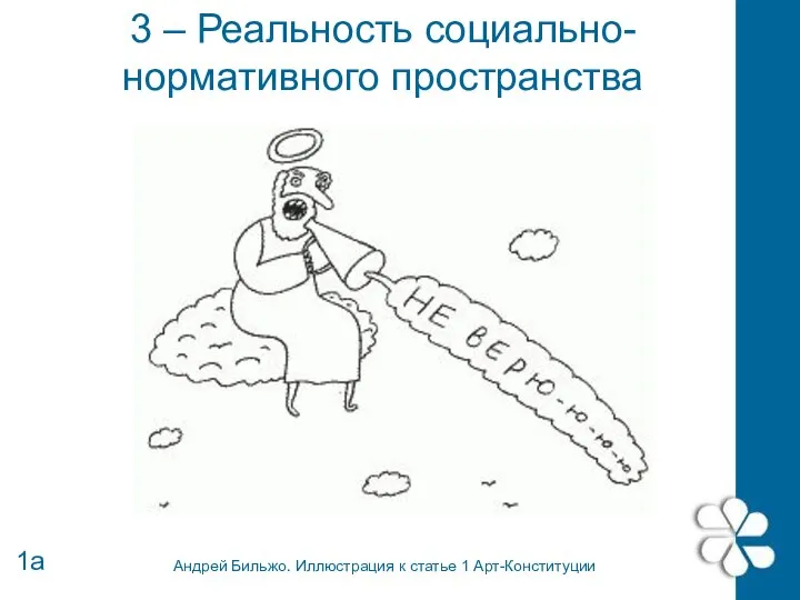 3 – Реальность социально-нормативного пространства Андрей Бильжо. Иллюстрация к статье 1 Арт-Конституции 1а