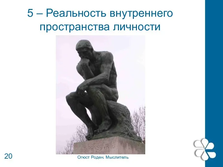 20 Огюст Роден. Мыслитель 5 – Реальность внутреннего пространства личности