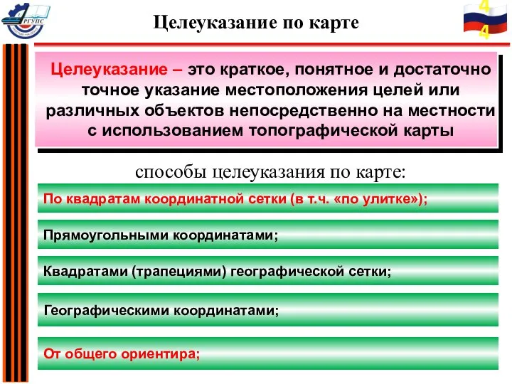 Целеуказание – это краткое, понятное и достаточно точное указание местоположения целей или