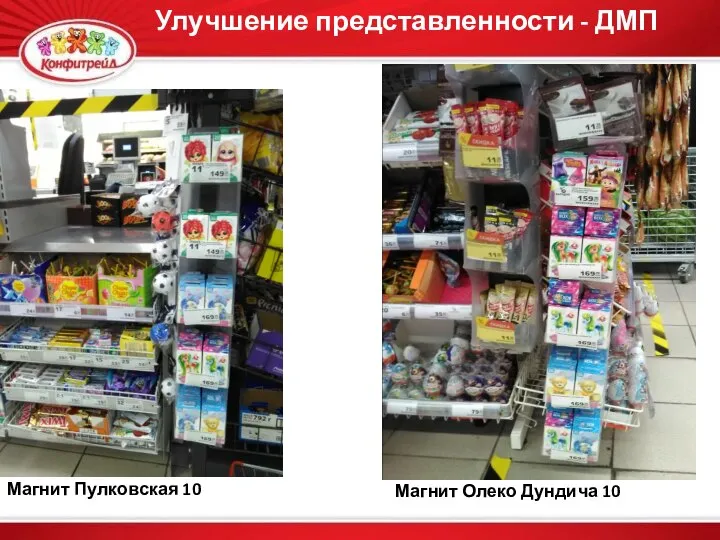 Улучшение представленности - ДМП Магнит Олеко Дундича 10 Магнит Пулковская 10