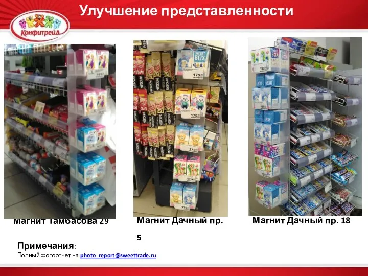 Магнит Дачный пр. 5 Улучшение представленности Примечания: Полный фотоотчет на photo_report@sweettrade.ru Магнит