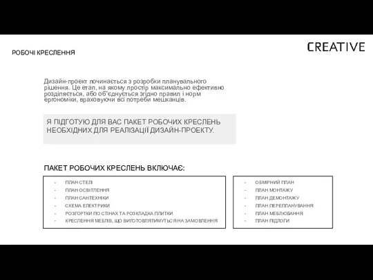 Дизайн-проект починається з розробки планувального рішення. Це етап, на якому простір максимально