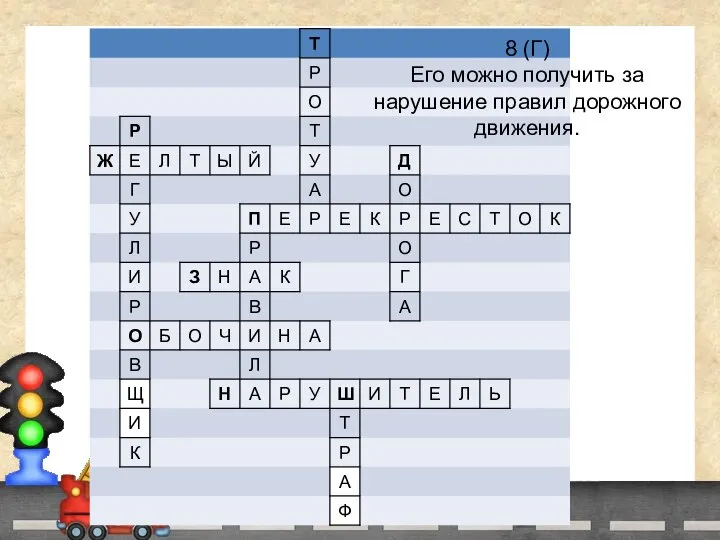 8 (Г) Его можно получить за нарушение правил дорожного движения.